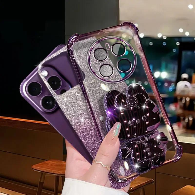 Модные браслеты Четырехугольный противоударный чехол для Magic 7 Lite 5 6 Pro Honor X9C X9B X9A X8C X7C Чехол для телефона с держателем-зеркалом для макияжа