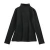2024 Women's Korean Style Solid Color Plus Velvet Long Sleeve T-Shirt, Autumn/Winter