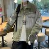 Retro Gradual Change Denim Jacket Men's Autumn and Winter Trendy High Street Ruffian Handsome Loose Casual Tooling Jacket