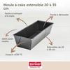 Moule à cake - zenker - extensible 20 à 35 cm - acier inoxydable - antiadhérent - noir métallisé
