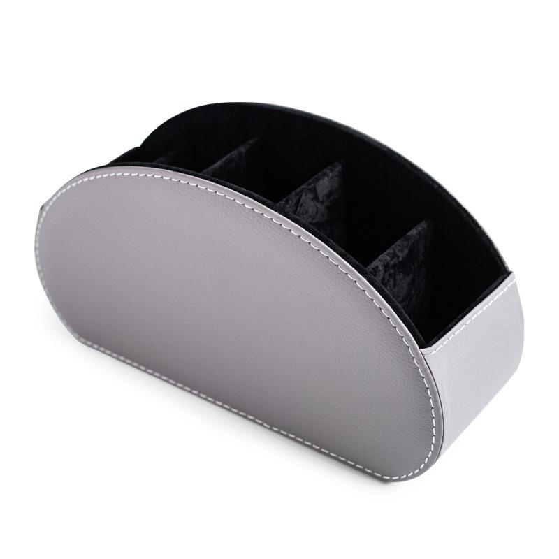 Hot Sale New In 5 Grid Pu Leather Organizer Remote Control Phone And Tv Holder Desk Storage Box Cosmetics Brush