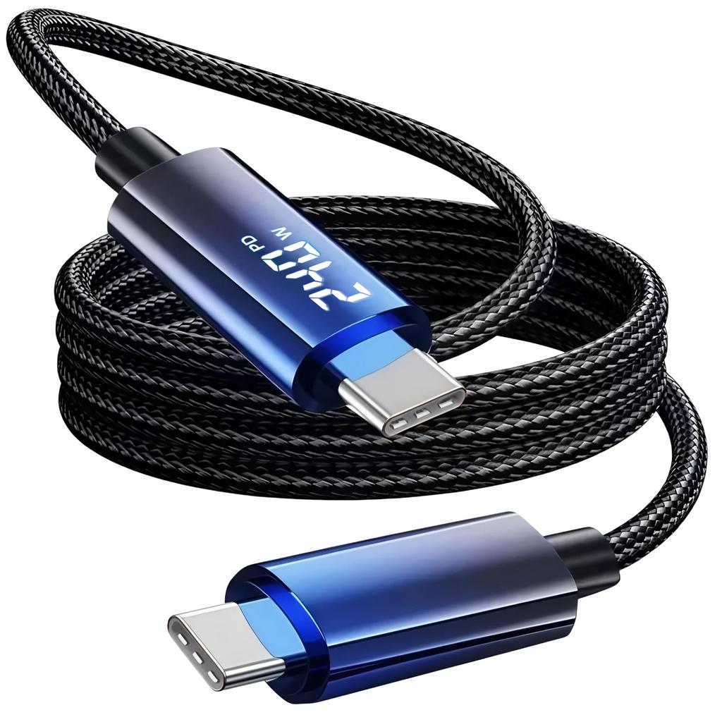 240 Вт Двойной USB C Кабель Быстрая Зарядка Нейлоновая Оплетка Type-C на Type-C Дата-Кабель для Samsung Huawei Xiaomi Ноутбука Телефона