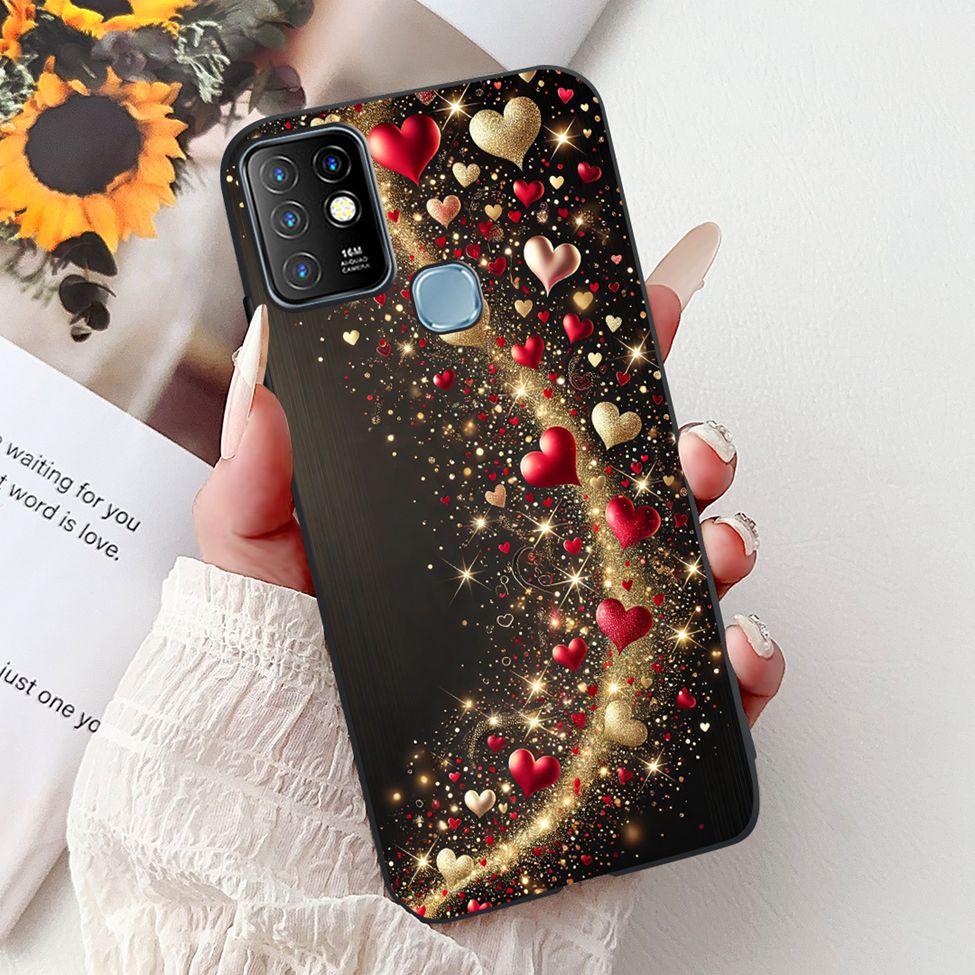 Для Infinix Hot 10 Чехол Силиконовый Милый Кот Модные Цветы Роскошная Расписная Задняя Крышка Для Чехла Телефона Inifnix Hot 10 X682B X682C