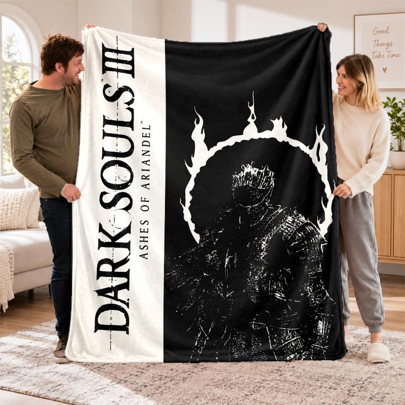 Фланелевое флисовое одеяло с дизайном Dark Souls, Мягкое легкое покрывало для кровати, дивана, путешествий
