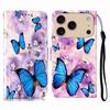 For iPhone 17 Pro Case Pattern Leather Wallet Phone Cover with Strap