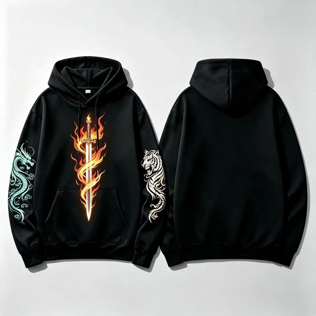 100% polyester fiber hooded sweatshirt - fashionable casual t-shirt - high-quality men's and women's sport pullover for 2026
