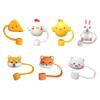 Cute Straw Caps Cartoon Silicone Straw Protection Plug for 6-8mm Cup Accessories