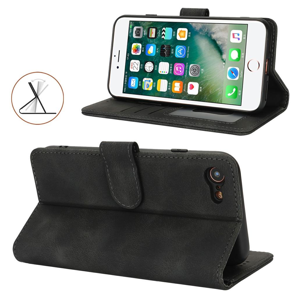 Чехол-кошелек для iPhone SE (2022)/(2020)/8/7 Чехол-книжка из ПУ-кожи с двойным сложенным краем и тактильной поверхностью