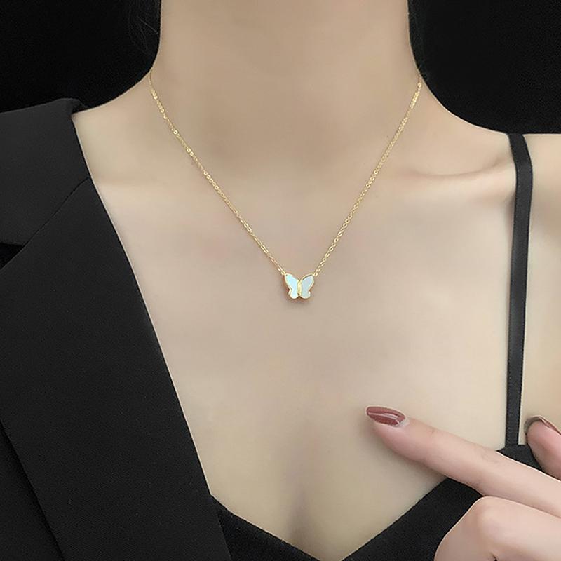 Luxury Butterfly Clavicle Necklace Elegant Temperament Earring Women Jewelry Gift