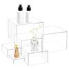 1set 6pcs 6 Sizes Acrylic Cube Nesting Riser Stands Buffet Risers for Dessert Jewelry Fruit Clear 7.6~20x7.6~20x2.5~15.1cm 1pc/size