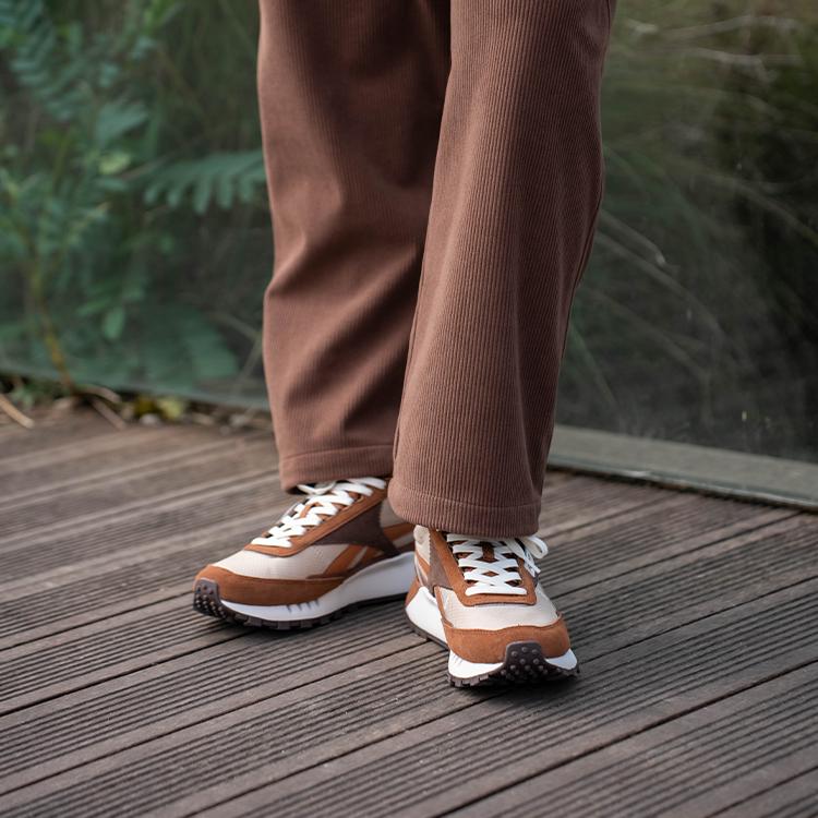 Reebok Cl Legacy W+ Comfortable Casual Thick Sole Low Top Running Shoes Unisex Sneaker Light-Brown 24FRC903U3GY4