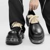 Модные крутые женские кроссовки винтажного панк-стиля, туфли на платформе для девушек, с круглым носком, увеличивающие рост ботильоны, весна-осень, на шнуровке