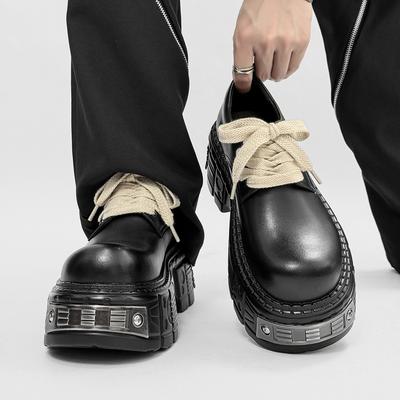 Крутые женские кроссовки винтажный панк-стиль обувь на платформе для девушек круглый носок увеличивающие рост ботильоны весна осень шнуровка