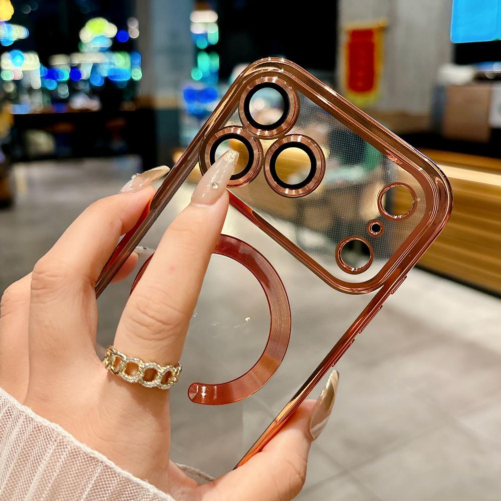 KEYSION Магнитный чехол с покрытием для MagSafe для iPhone 17 Pro Max 17Air Прозрачный ТПУ Противоударный чехол для телефона с защитой объектива