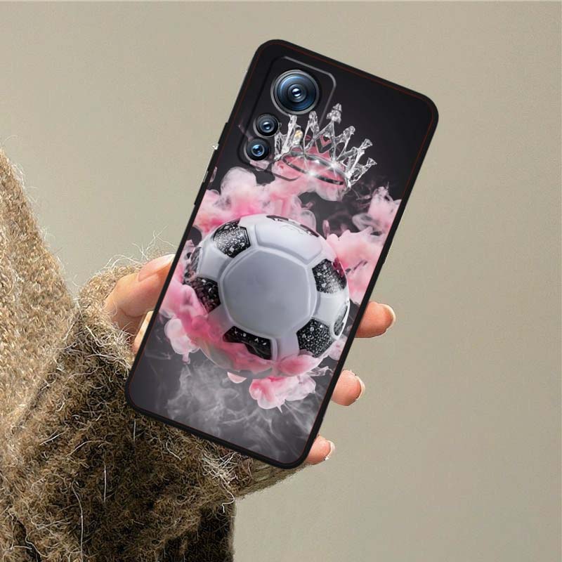Аниме-дизайн с футболом для Xiaomi Mi 15 14 13 13T 12 12T 12S 11 11i 11T Pro Ultra Lite 5G Черный Мягкий Чехол для Телефона