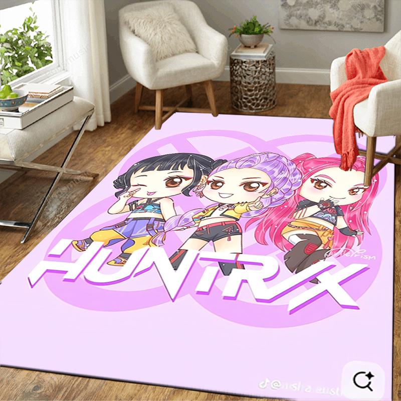 1Pc Huntrix Future Fashion Icons Rug, Office Carpet Indoor Outdoor Doormat, Non-Slip, Comfortable, Living, Christmas Halloween, Xmas Gift L1460