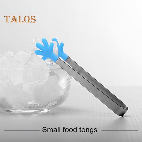 Mini Tongs Serving Tong Stainless Steel Palm Shape Food Tong for Ice Cube Sugar Fruits Salad Barbecue Grilling Buffet Kitchen Cooking