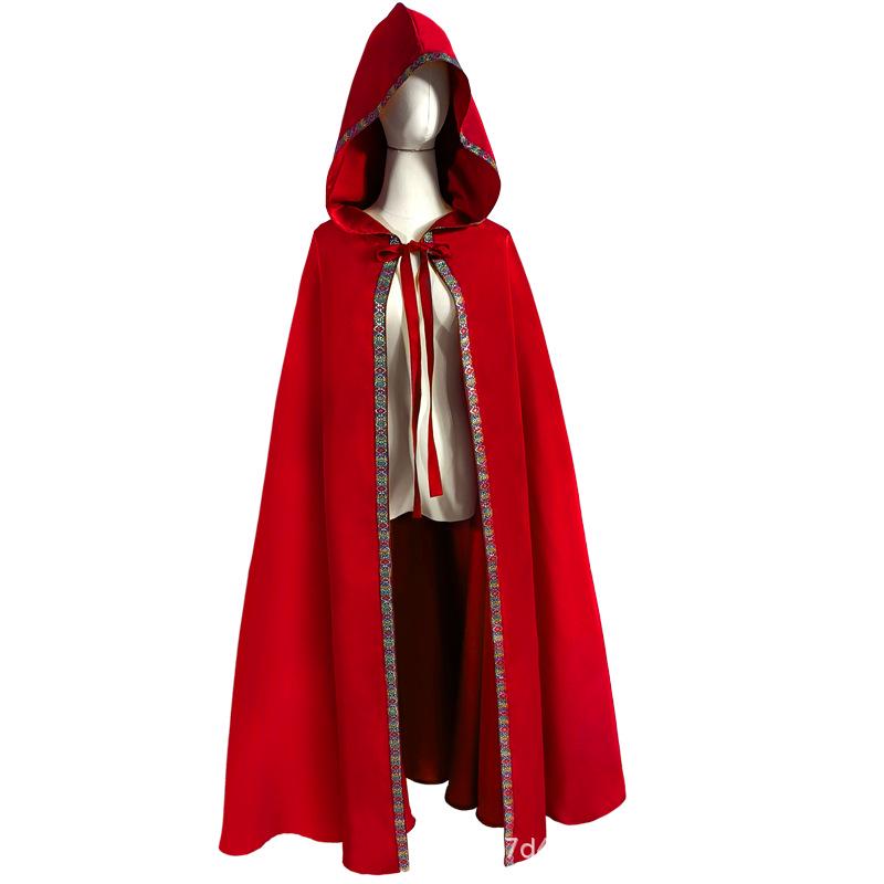 Hooded Medieval Cloak Costume for Halloween Party or Stage Performance