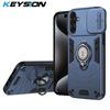 KEYSION Shockproof Case for Samsung A36 A56 5G Silicone+PC Slide Camera Protection Ring Stand Phone Cover for Galaxy A56 A36 5G