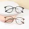 Near Far Multifocal Glasses for Men Women Vintage Fashion Round Frame Reading Glasses Blue Light Blocking Prescription Eyewear