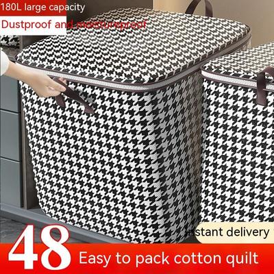 Гигантская сумка с рисунком «гусиные лапки», вмещающая сумку-багги, большая вместительная сумка для одежды, защита от плесени, стеганое одеяло, корзина для хранения, коробки, упаковка для переезда