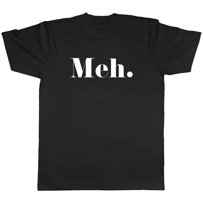 Meh Mens Unisex T-Shirt Tee Simple pattern printed T-shirt for casual street wear pure cotton
