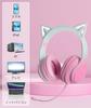 Наушники GHDVOP Cat Ear, Bluetooth 5.1, Наушники Cat Ear, Беспроводные наушники, Для проводного и беспроводного использования, Включает светодиод, Блеск, Радужный цвет