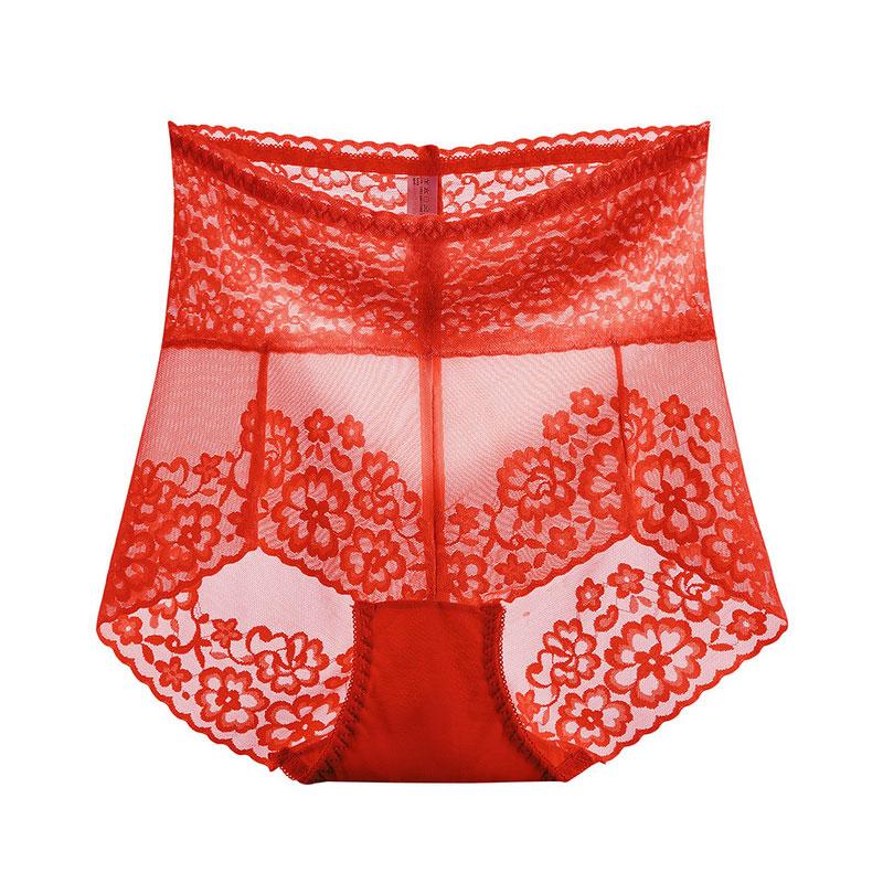 Sexy Large Underwear for Women's Ice Silk Traceless Breathable High Rise Sports Lace Panel Women's Triangle Pants