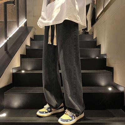 Мужские джинсы American Retro Wide-Leg — модные, свободные, прямого кроя для весны и осени