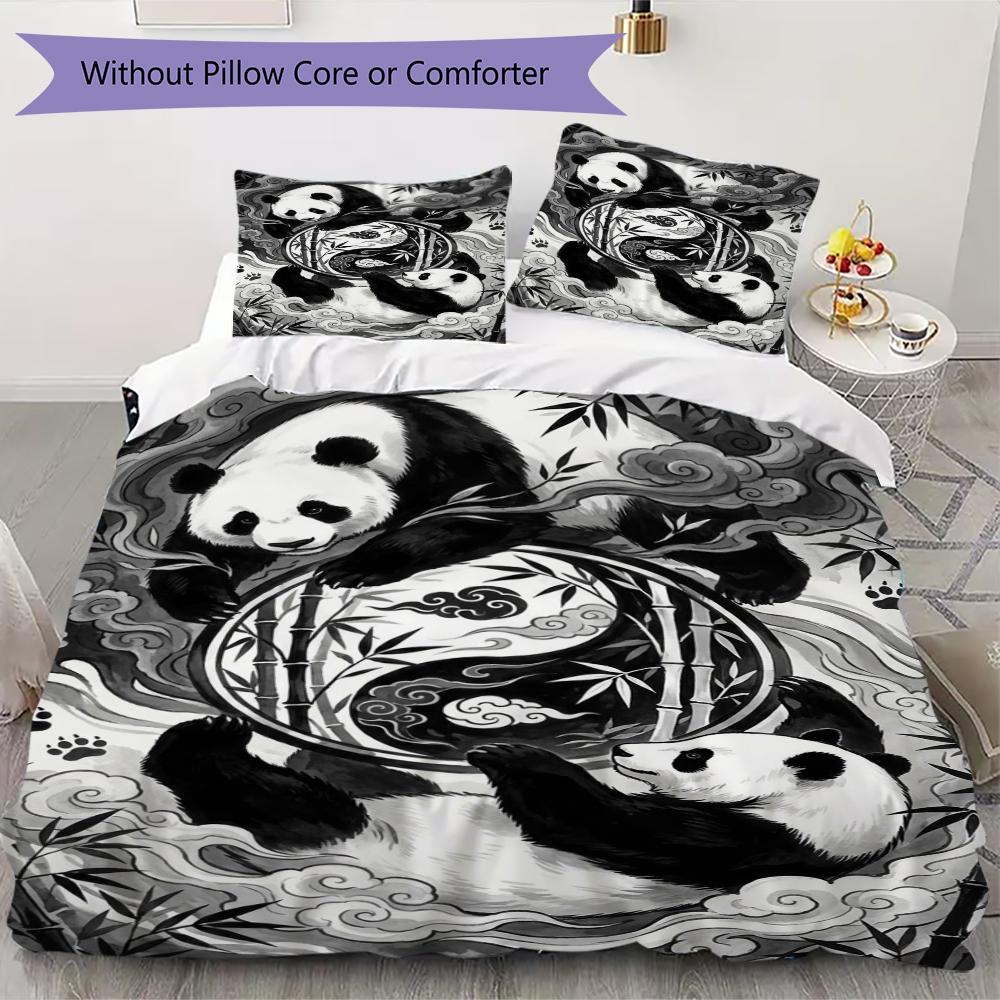 Tai Chi Animals Pattern Bedding uilt Set uilt Cover Pillowcase Home Decoration Birthday Gift (1 * duvet cover + 2 * pillowcase without core)106