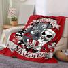 1pc. Cute Nightmare Before Christmas Jack Skellington Nice or Naughty Blanket, Cozy Throw Blanket for Home Decor, Gift Idea for Friends and