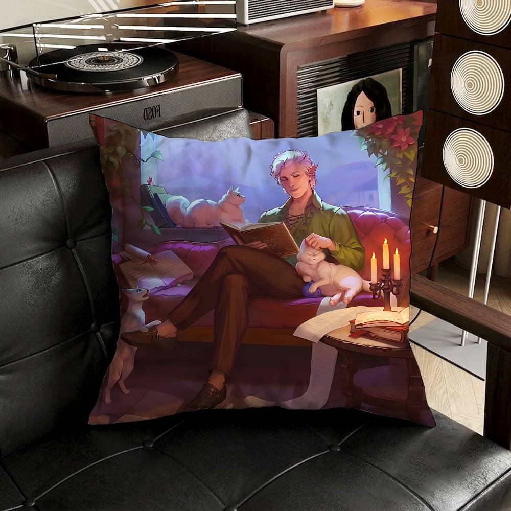 BBaldurs GGate Astarion Pillow Case Square DoubleSided Printing Short Plush Sofa Cushion Cover Bedroom Bedside Pillow