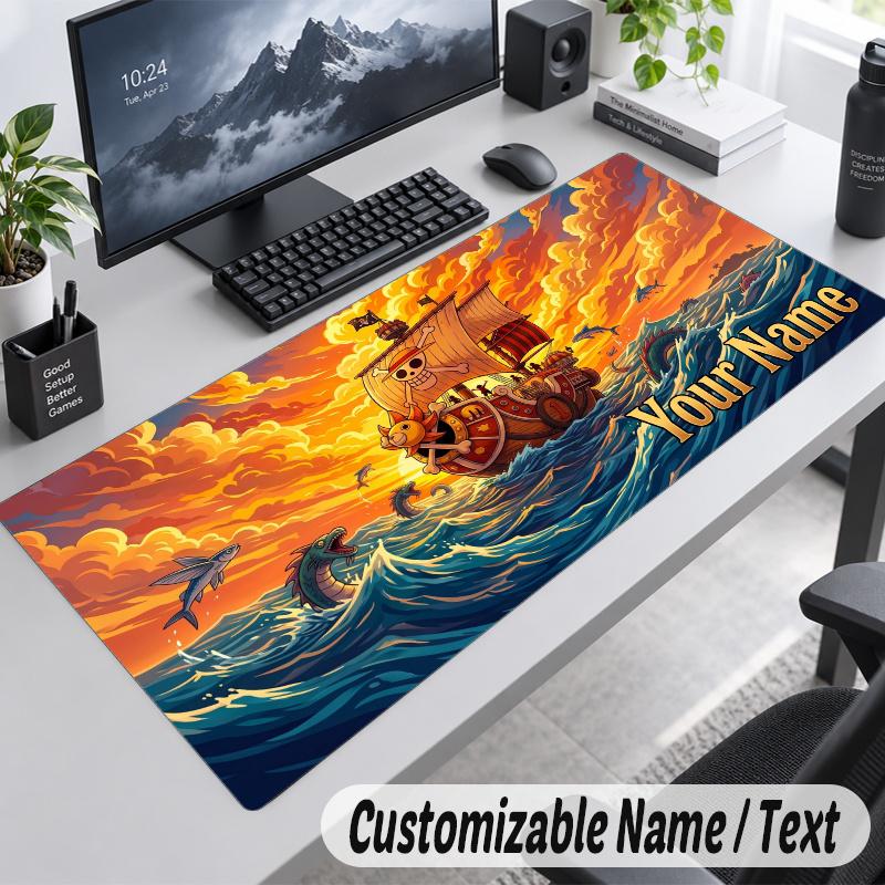 One Piece Personalized Large Mouse Pad Custom Name Text Extended Desk Mat Gaming Mousepad