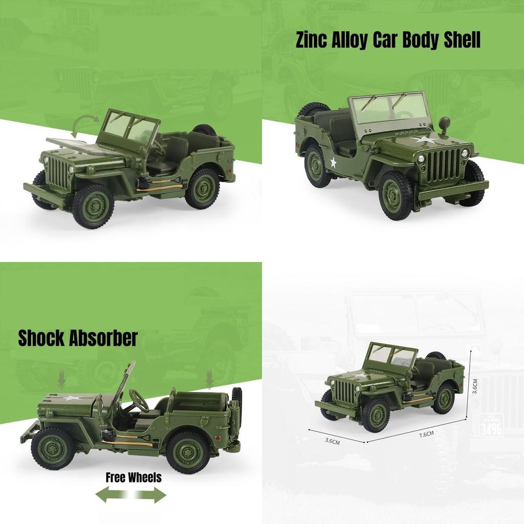 Willys Alloy Simulation Off Road Vehicle Model Toy For Display Play And
