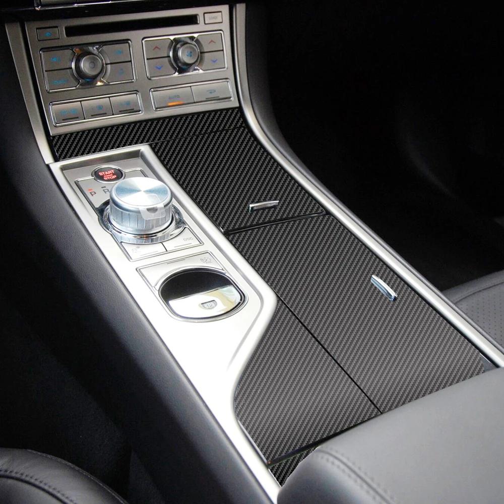 Car-Styling Carbon Fiber Car Interior Center Console Color Change Molding Sticker Decals For Jaguar XF X250 2008-2015 LL52