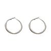 Silver Needle Style Circle Earrings - Simple Korean Metal Design, All-Match Earrings for a Celebrity Look.
