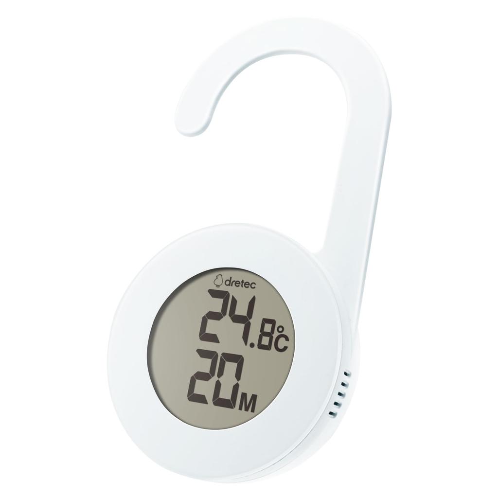 dretec Heat Shock Prevention Waterproof Thermometer with Timer "Ondocare" Magnetic Water-Resistant IPX4 White