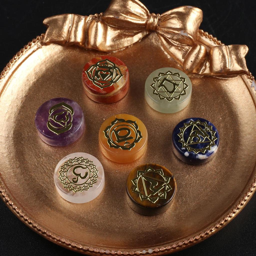 7Pcs Natural Stone Chakras Mini Ornament Decoration Reiki Healing Home Decor Home Furnishings