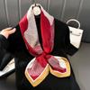 Print Satin Silk Square Scarf Hijab Women Bandana 90CM Headscarves Neckerchief Ladies Muffler Shawl Wrap Foulard Headband