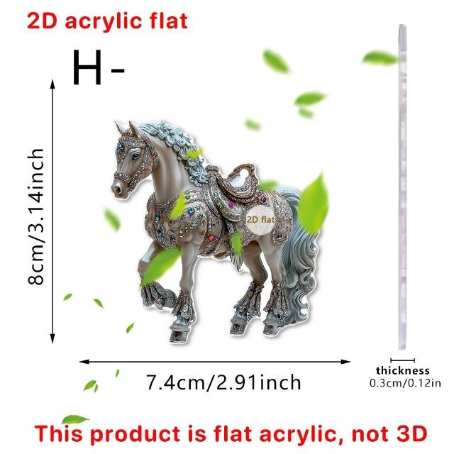 Акриловый брелок для ключей в виде лошади и подвесной декор - Золотистый/Эбеновый, мультяшный стиль, украшение для автомобиля, рюкзака, дома, подарок на фестиваль