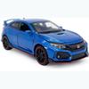 1:32 масштаба 2017 Honda Civic Type-R, литая под давлением модель автомобиля, игрушечный автомобиль с открытыми дверями, свет и звук для детей, мальчиков, девочек, взрослых и мужчин, коллекция