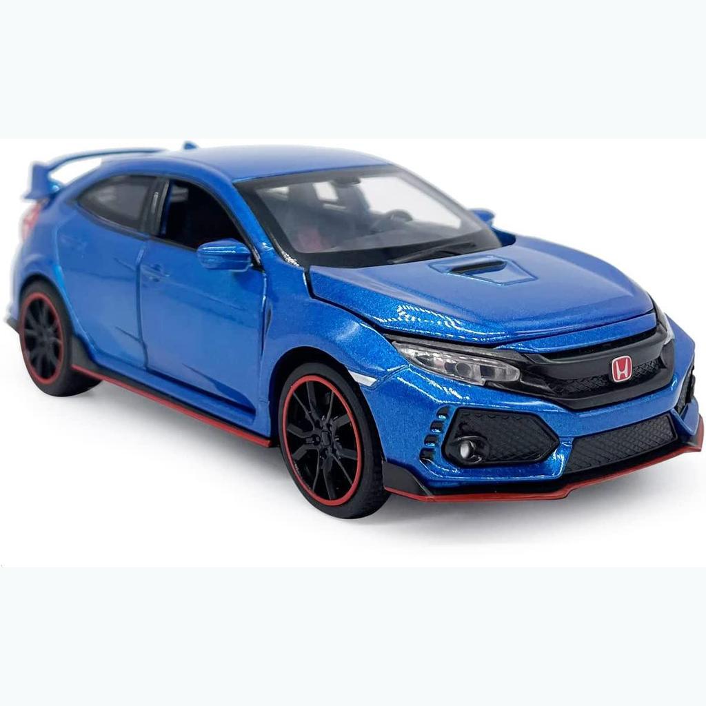 1:32 масштаба 2017 Honda Civic Type-R, литая под давлением модель автомобиля, игрушечный автомобиль с открытыми дверями, свет и звук для детей, мальчиков, девочек, взрослых и мужчин, коллекция