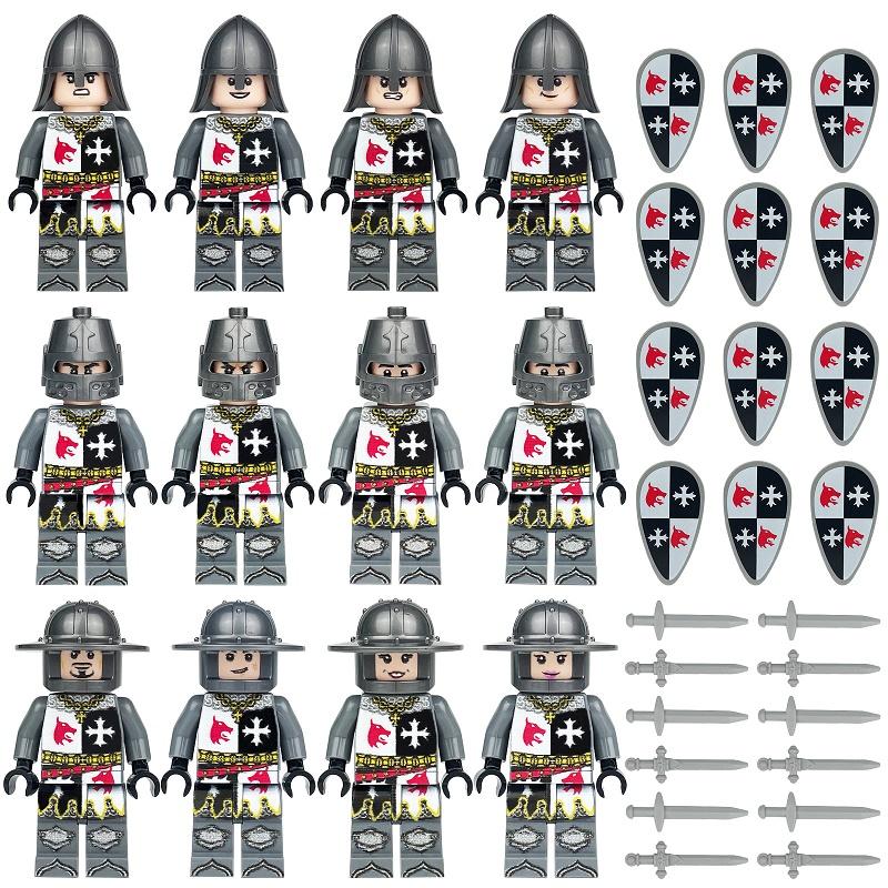 Medieval Knight Roman Soldier Castle Minifigure Building Block City Figure Parts MOC Bricks Model Kits Education Toys
