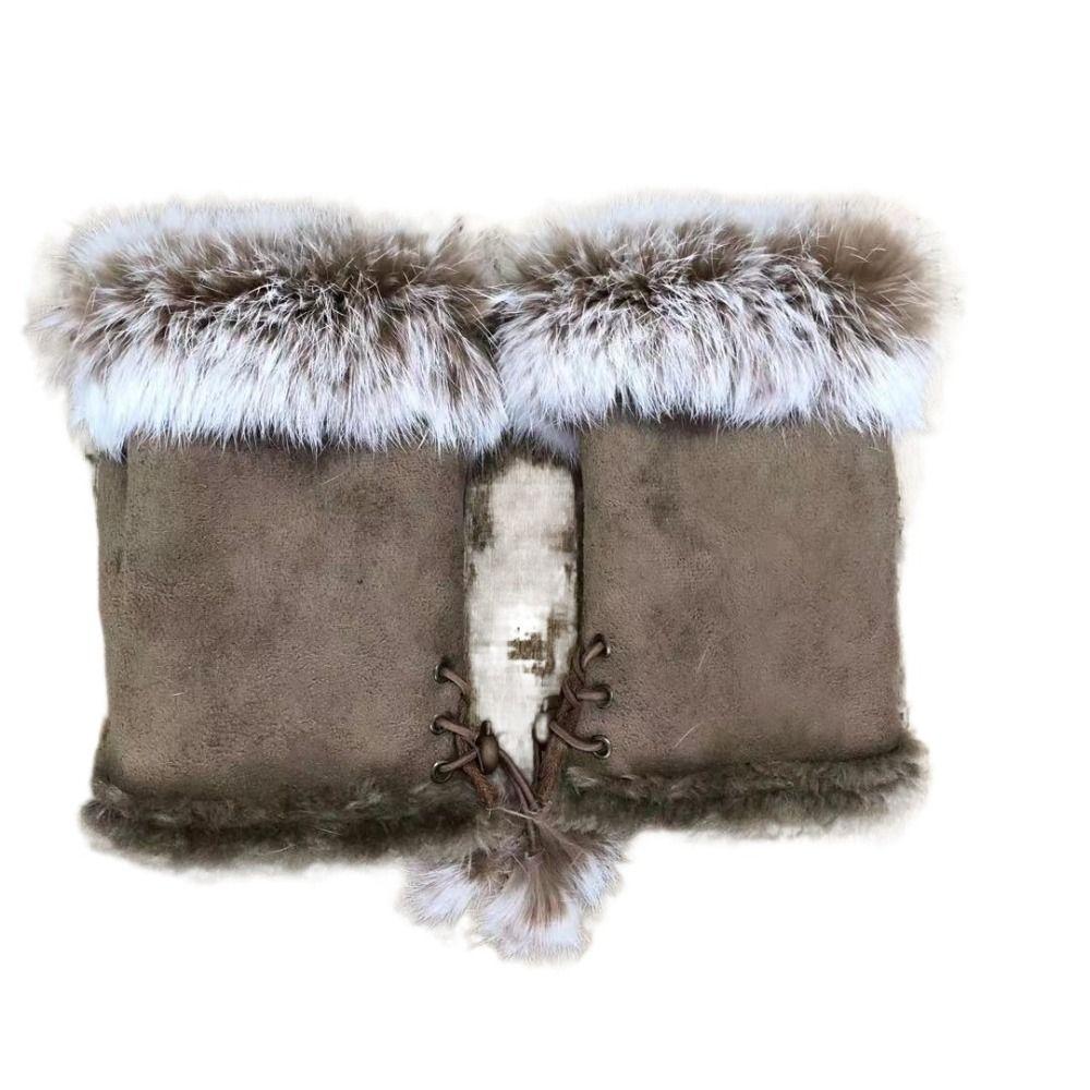 Winter Keep Finger Warm Soft Warm Mittens Fingerless Faux Rabbit Hair Gloves Thicken Warm