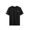 Letter Print Round Neck Loose Fit Drop Shoulder Breathable Straight Cut Fashion Short Sleeve T-Shirt Men Tops Black YTSU163-3