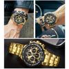 Top Brand Luxury Sport Watch For Men Quartz Chronograph Date Luminous Full Steel Wrist Watch