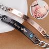 1 Pcs His Queen Her King Bracelet Matching Set Titanium Wristband Couple Lover Bracelet