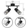 Plafonnier spot de plafond - NETTLIFE - 2 lampes orientable 330° - Noir - Métal - E27