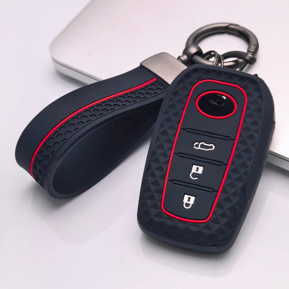 Чехол для ключа для Toyota Corolla Camry Rav4 Yaris Cross C-Hr Prado с брелоком Защита от царапин Ударопрочная защита Мягкая текстура захвата