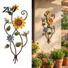 Backyard Wall Accents Sunflower Bee Art Decor, 2D Flat Floral Hanging, Country Garden Rustic Farmhouse Decor Flower Ornament for Fence Porch Entryway